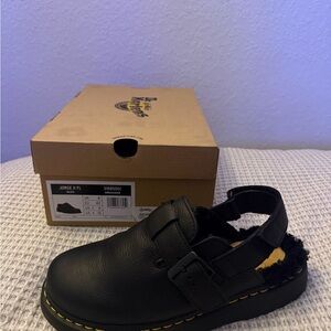 Dr. Martens Black Leather Mules